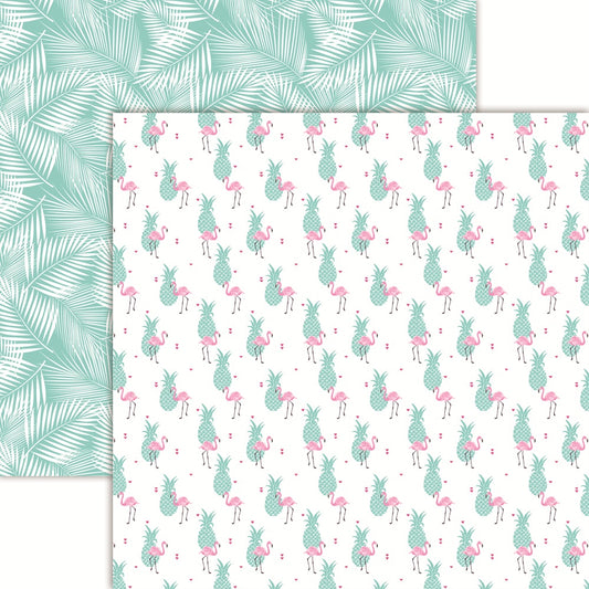 Reminisce Flamingo Beach Pink Paradise Scrapbook paper