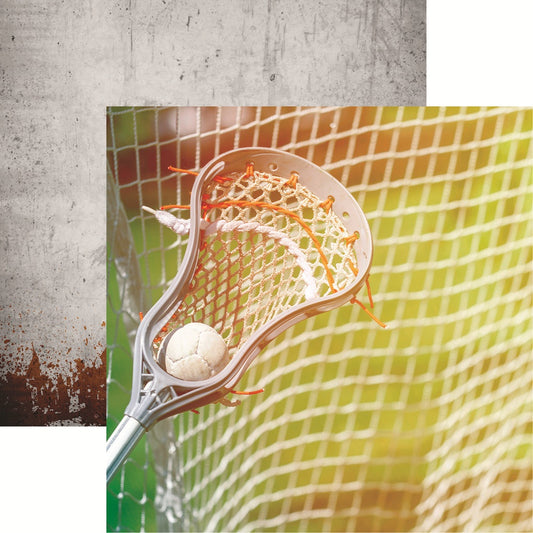 Reminisce Game Day Lacrosse Defense Scrapbook paper