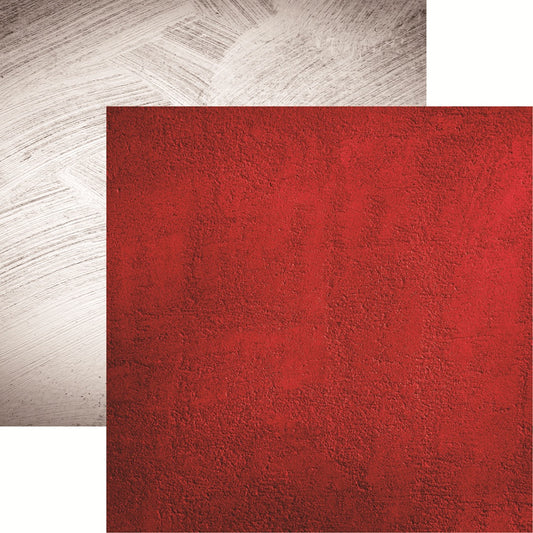 Reminisce Garage Grunge Red Concrete Scrapbook Paper