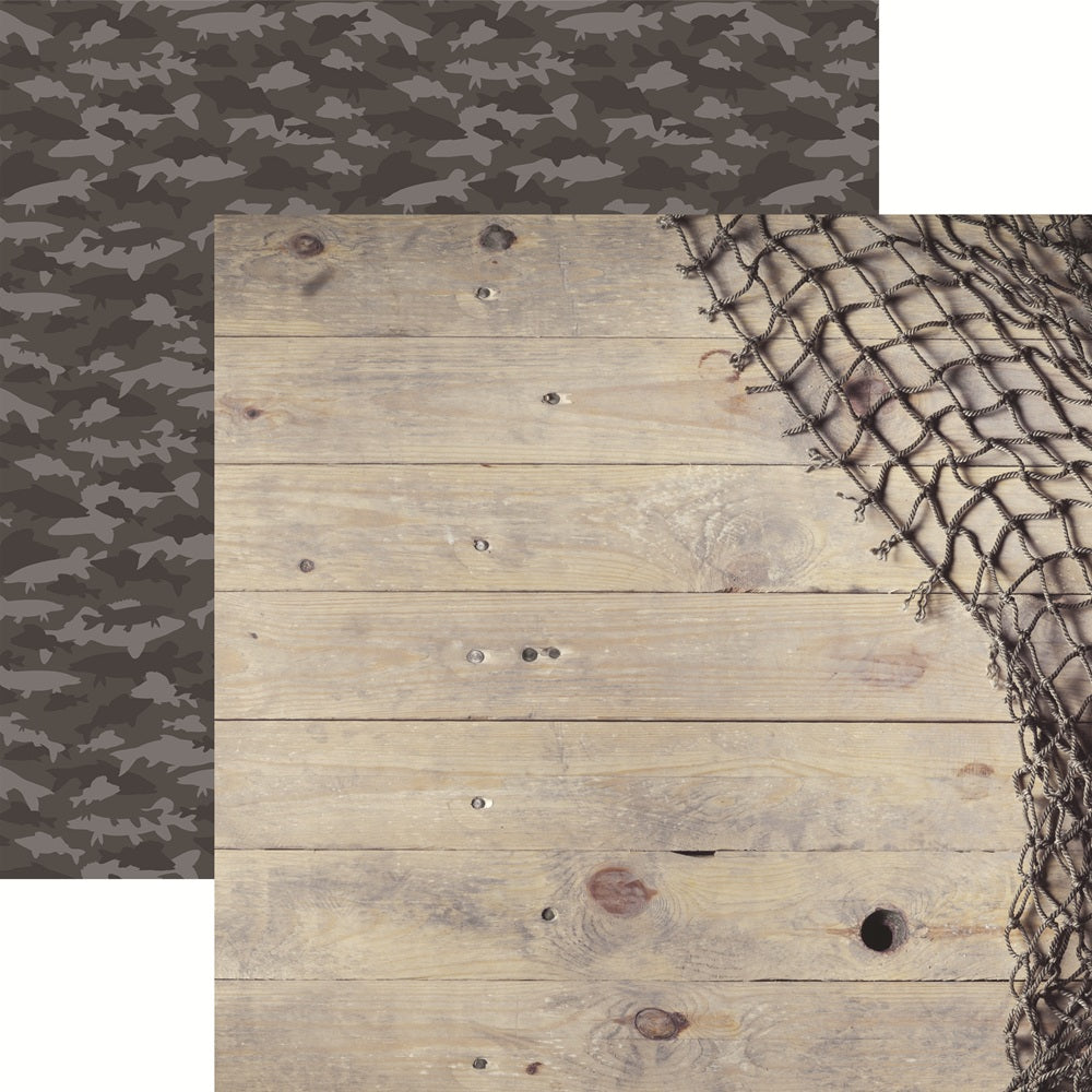 The Catch - Hooked on Fishing Scrapbook paper by Reminisce