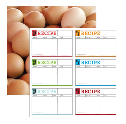 In the Kitchen Recipe Cards Scrapbook Paper by Reminisce