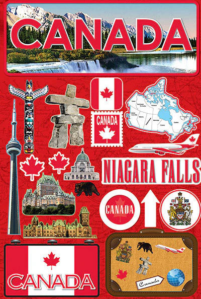 Jet Setters Canada 3 Dimensional Stickers Set