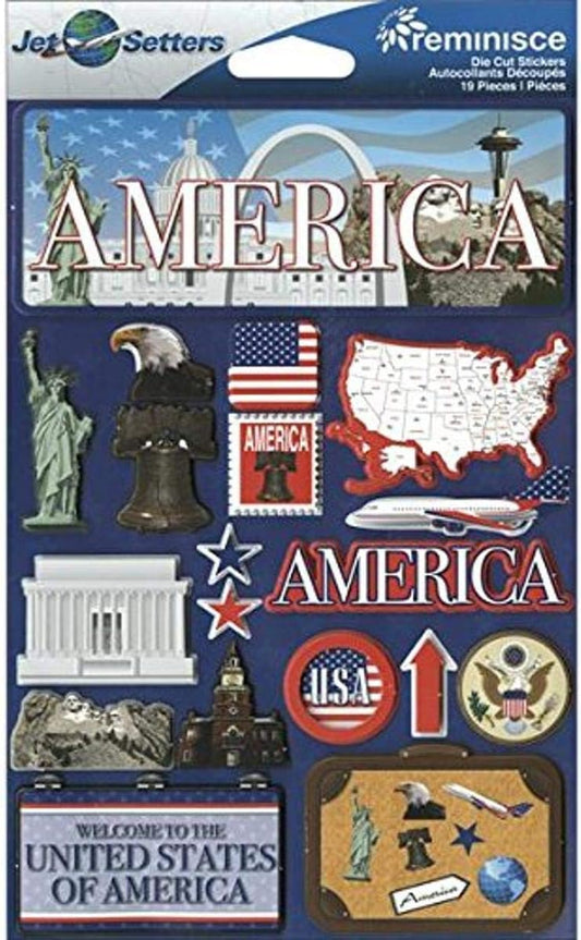 Reminisce Jet Setters America 3d Stickers
