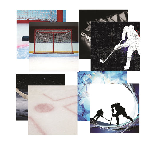 Reminisce Lets Play Hockey Scrapbook Paper Assortment Set