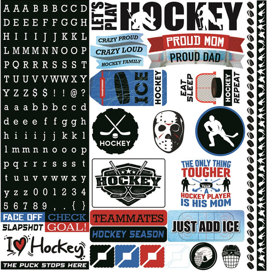 Reminisce Lets Play Hockey Stickers