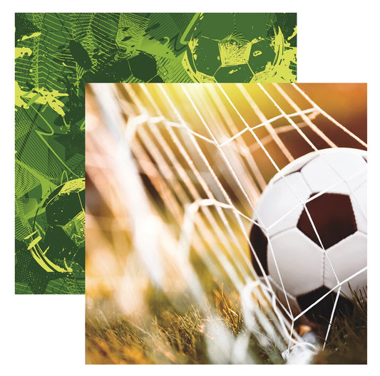 Reminisce Lets Play Soccer Goal Scrapbook paper