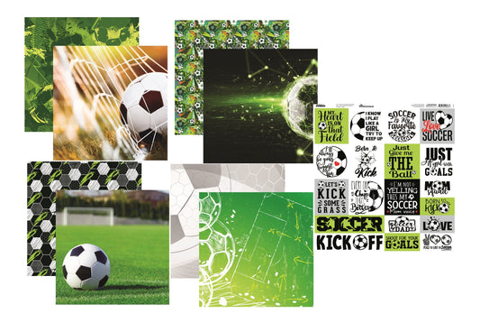 Lets Play Soccer - 12x12 Double Sided Papers and Stickers Set