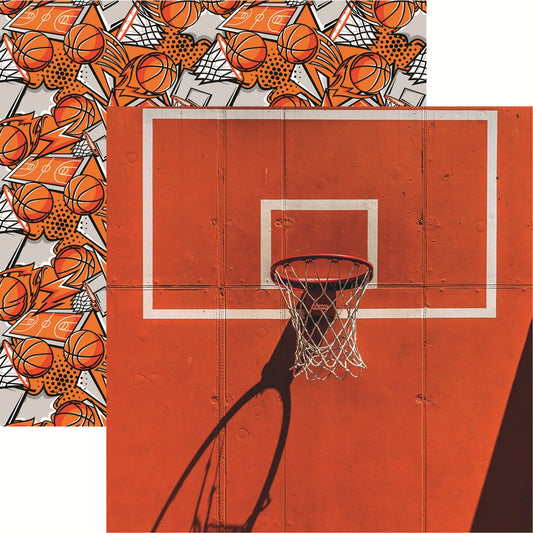 Reminisce Lets PlayWomens Basketball Outdoor Hoop Scrapbook Paper