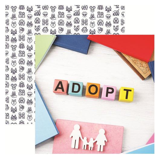 Family - Love Makes a Family Adoption - 12x12 Scrapbooking Paper