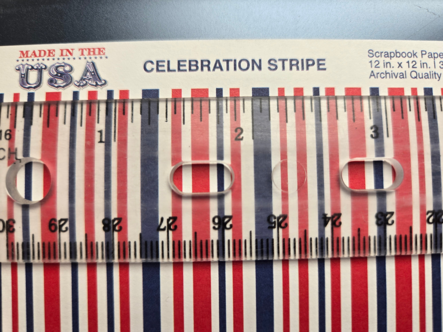 Celebration Stripe - Made in USA Americana 12x12 Scrapbook Paper by Reminisce
