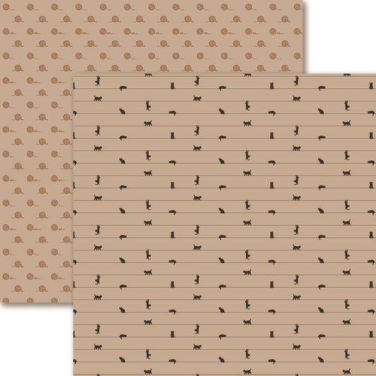 Reminisce Meow Majesty Feline Frolic Scrapbook paper