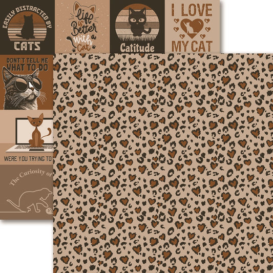 Reminisce Meow Majesty Purrfect Prowl Scrapbook Paper