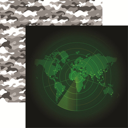 Reminice Military Life Radar Scrapbook Paper