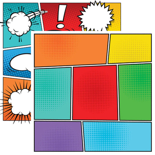 Reminisce My Super Hero Comic Book Panel Scrapbook Paper