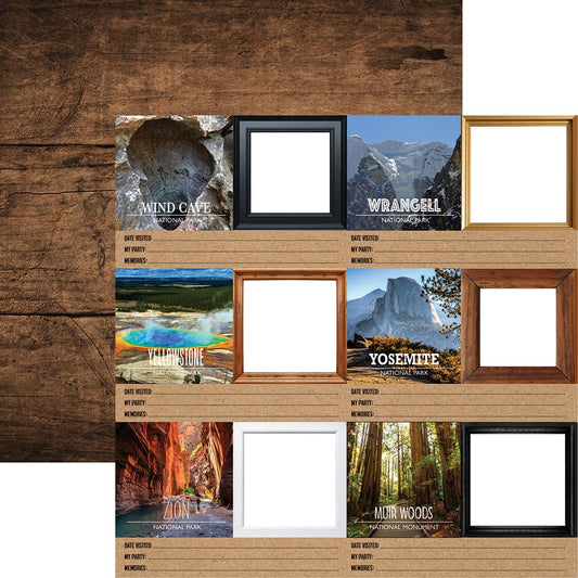 National Park Travelogue Six - 12X12 Scrapbook Paper