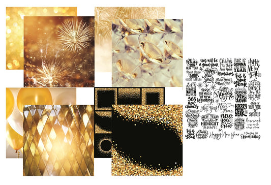 Reminisce New Year Celebration Papers and Stickers Set