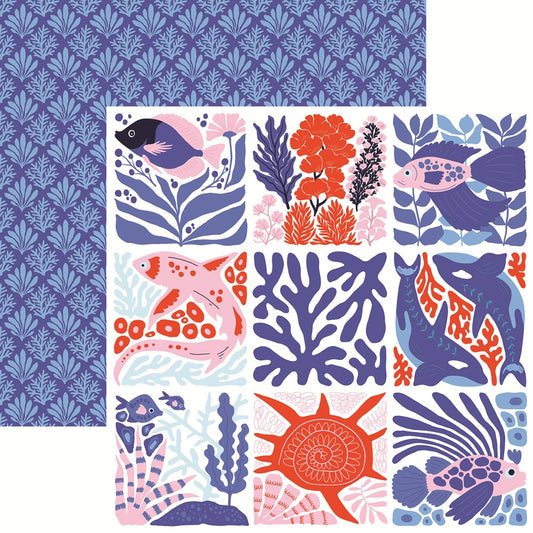 Reminisce Ocean Market Underwater Life Scrapbook Paper