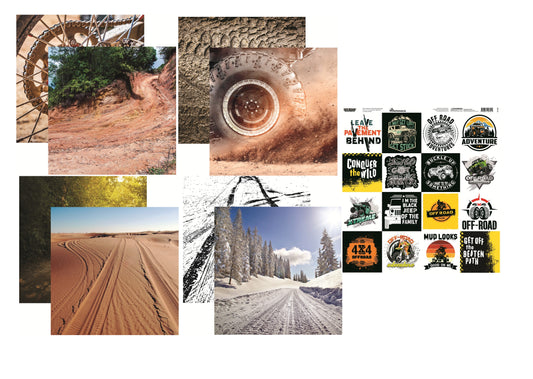 Reminisce Off Road Adventures Scrapbook Papers and Stickers Set
