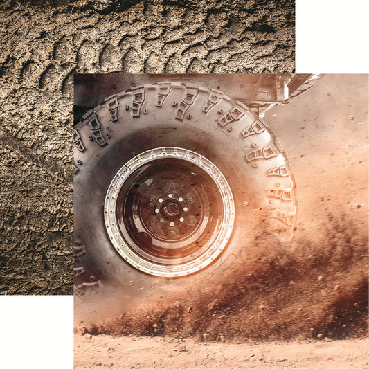 Reminisce Off Road Adventures - Burnout Scrapbook paper