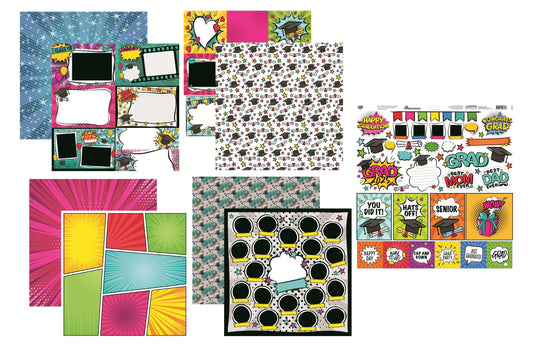 Reminisce Our Class Scrapbook Papers and Stickers Set