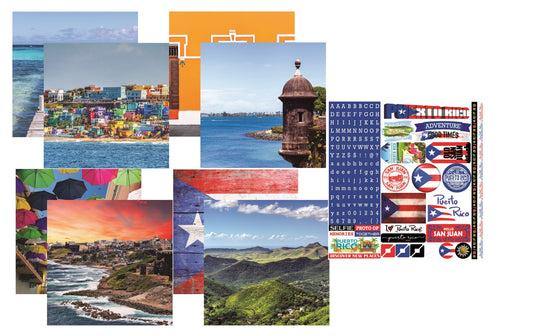 Reminisce Puerto Rico Scrapbook Papers and Stickers Set