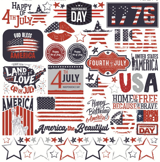 Red White and Blue Patriotic Stickers
