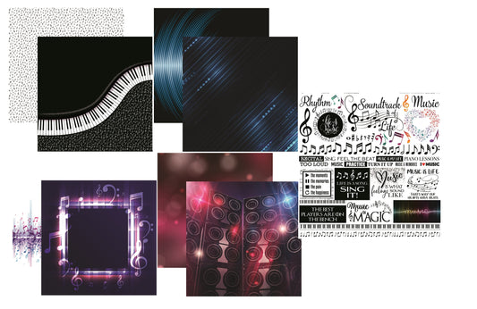 Soundtrack of Life 12x12 Scrapbook Papers and Stickers Set