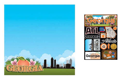 Reminisce State Georgia Scrapbook Papers and Stickers Set