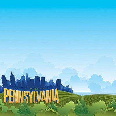 Reminisce State Line Pennsylvania Scrapbook Paper
