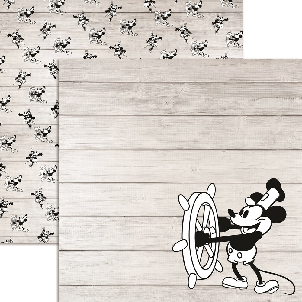 Reminisce Steamboat Willie All Aboard Scrapbook Paper