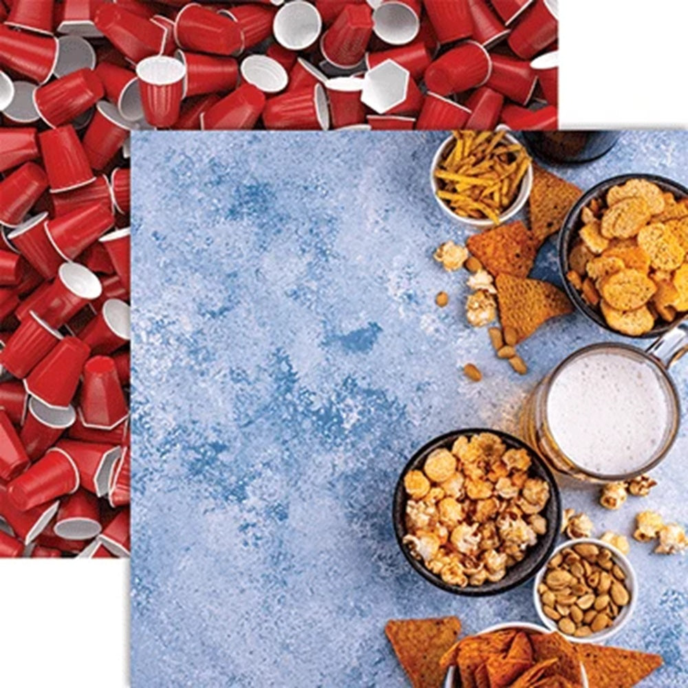 Reminisce Tailgate Party Party Food Scrapbook Paper
