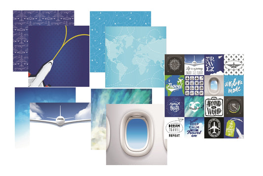 Reminisce Take Flight Scrapbook Papers and Stickers Set