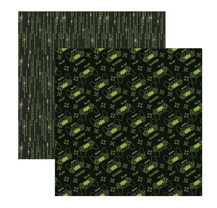 Technology Overload Gamer Scrapbook Paper