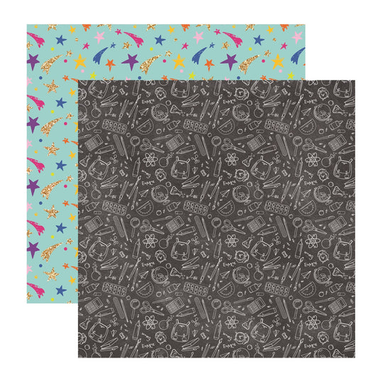 Reminisce The School Year - School Doodles Scrapbook Paper