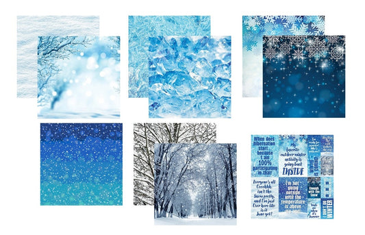 Reminisce Winter is Coming Scrapbook Papers and Stickers Set