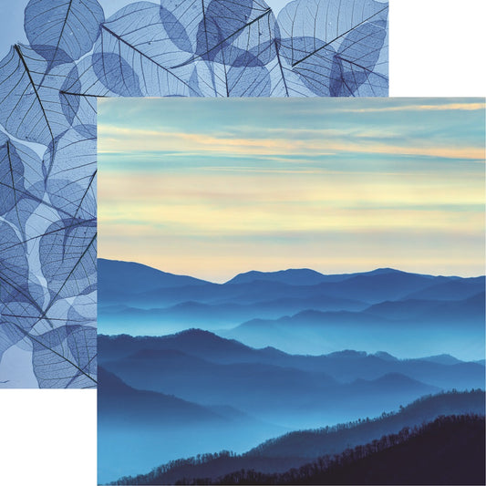 Smoky Mountains Blue Mood Scrapbook paper by Reminisce