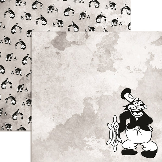 Reminisce Steamboat Willie Captain Pete Scrapbook Paper