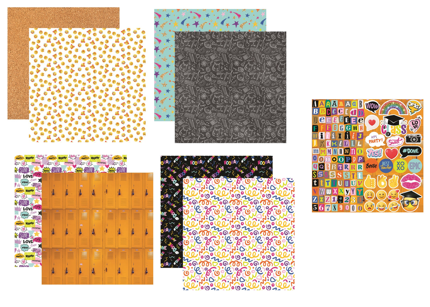 Reminisce The School Years Scrapbook Paper and Stickers Set