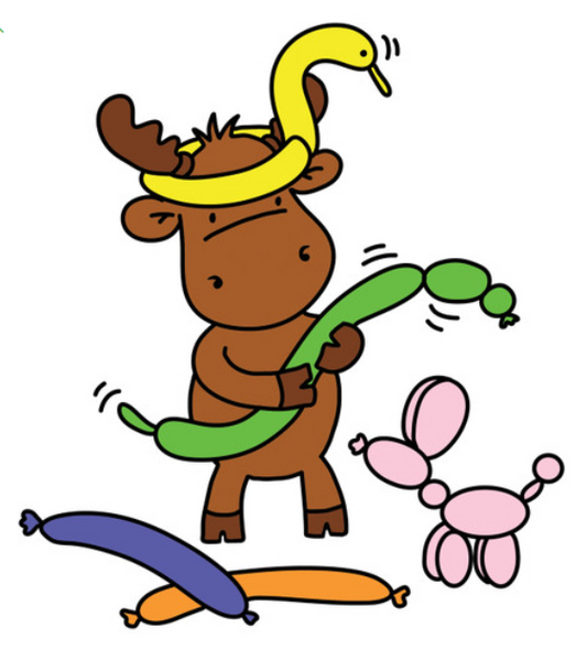 Riley and Co Balloon Animals Rubber Stamp