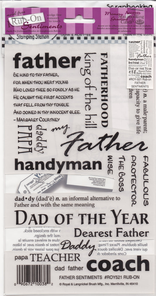 Father RubOn Word Quote Embellishments