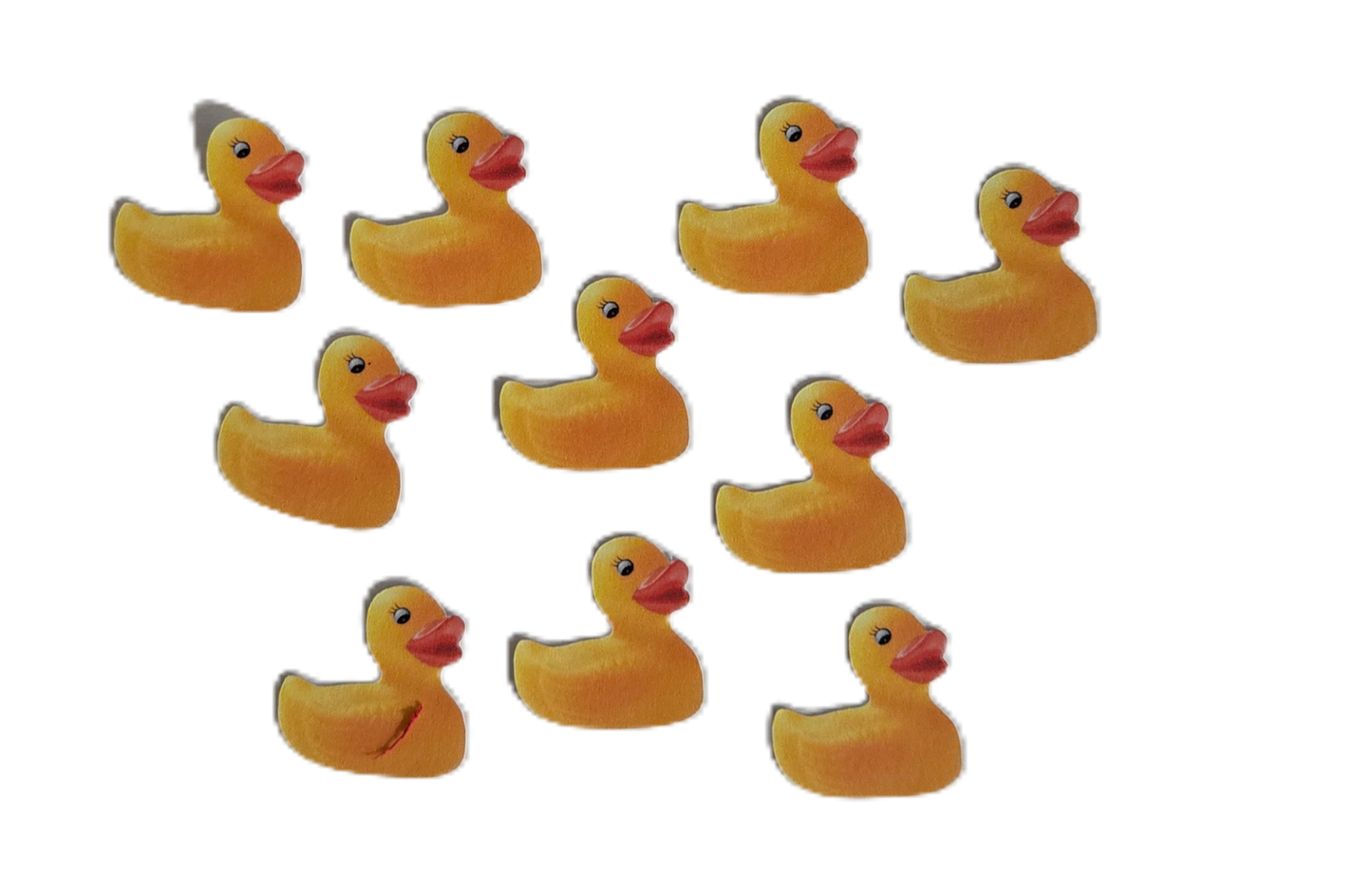 Small Rubber Duck Printed Die Cuts Set - 10 Pieces