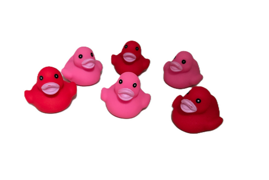 Pink and Red Rubber Ducks Set