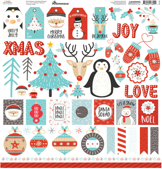 Reminisce Santa Squad Christmas Stickers Set