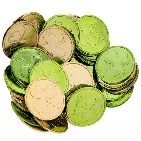 Green and Gold Shamrock Coins
