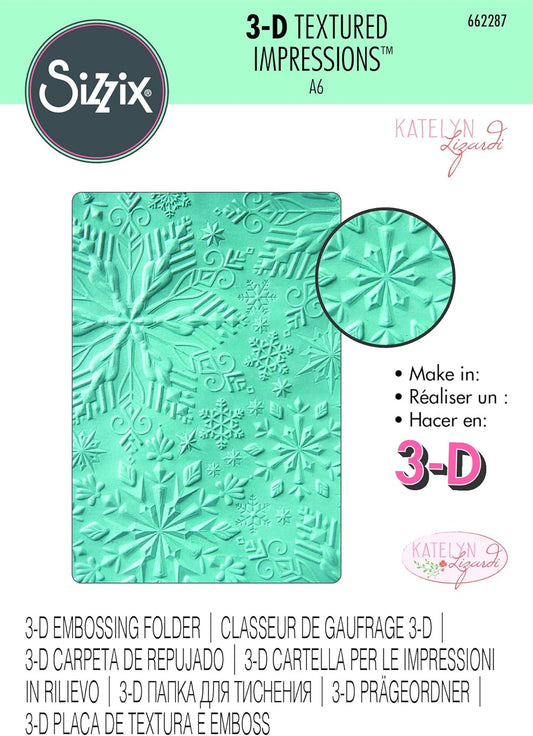 Sizzix Snowflakes 3d Embossing Folder - Katelyn Lizard