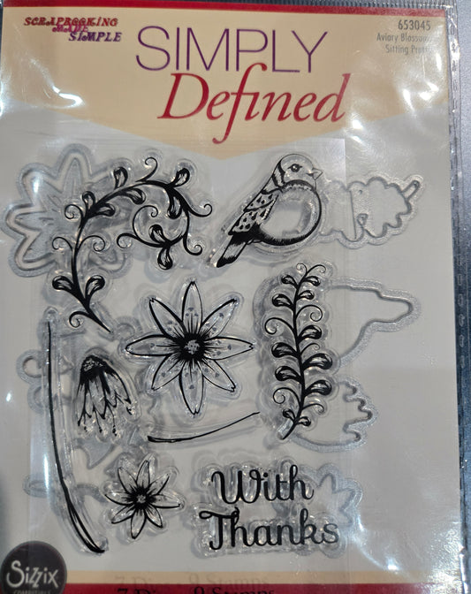 Aviary Blossom, Sitting Pretty Stamps and Dies Set by Sizzix