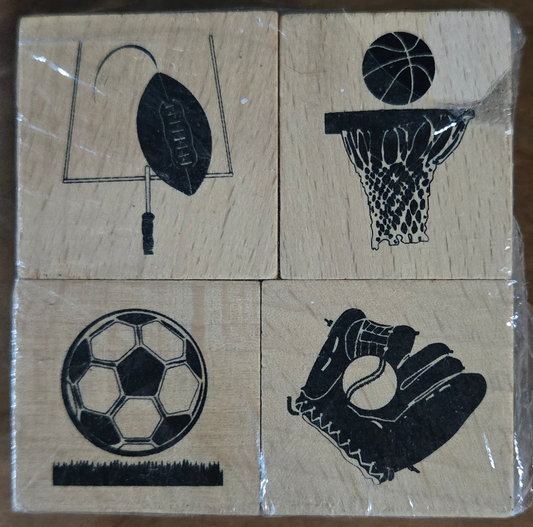 Sports Wooden Stamp Set