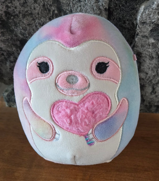 Squishmallow Valentine Whim Sloth Tie Die 5 inch