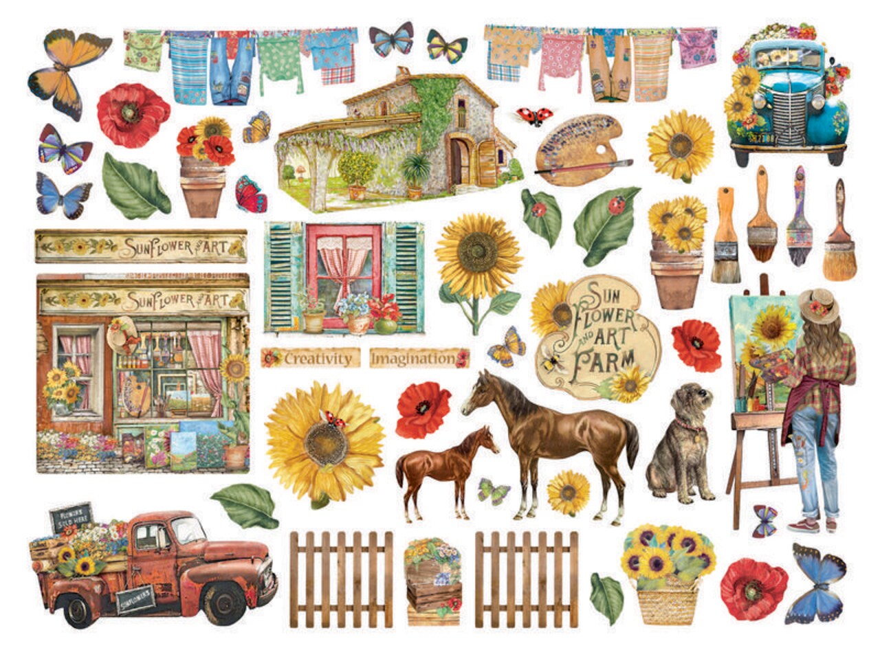 Stamperia Sunflower Art Chipboard Die Cuts
