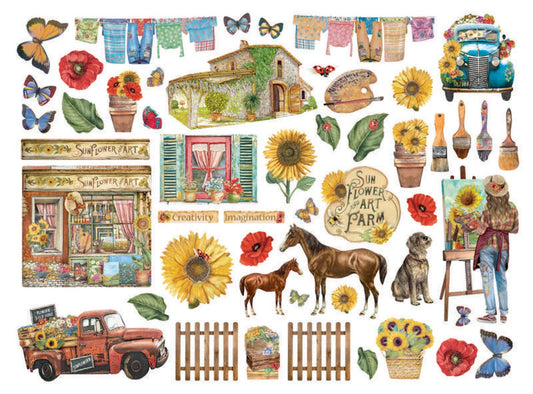 Stamperia Sunflower Art Chipboard Die Cuts